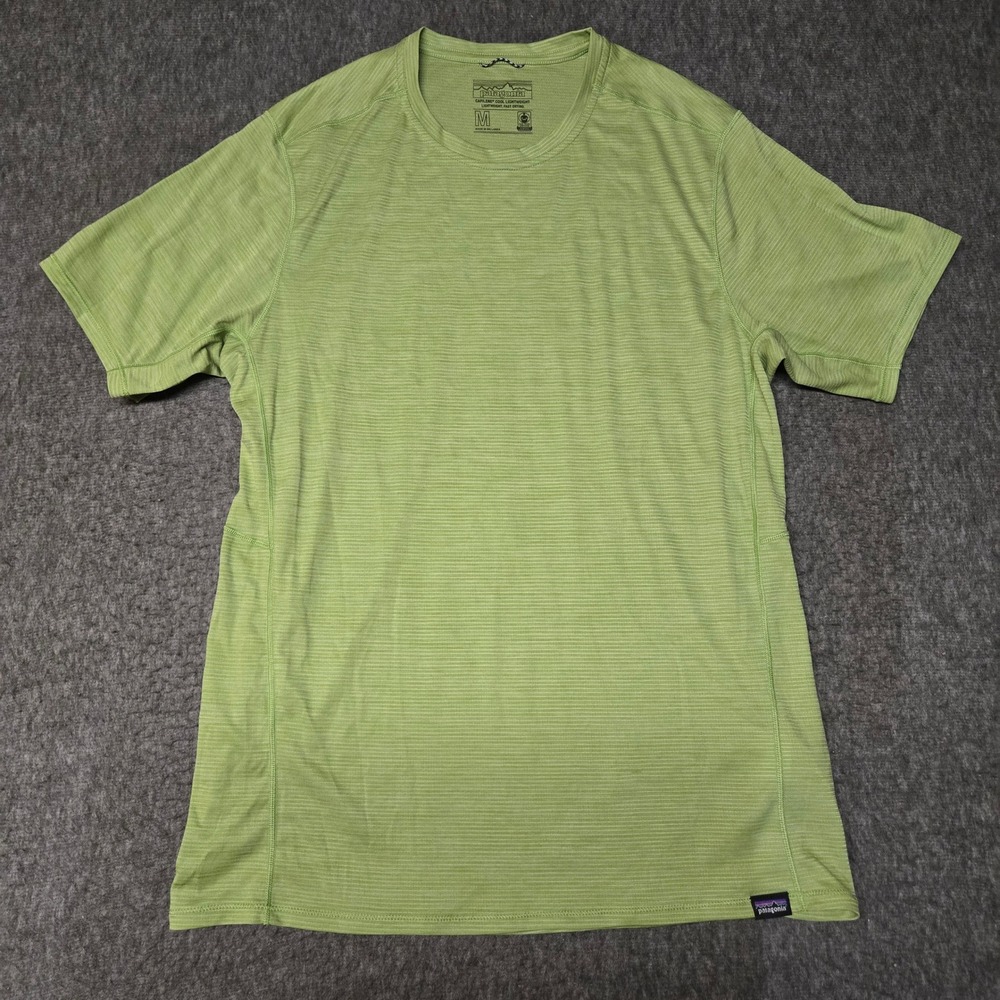 Patagonia Capilene Cool Lightweight Shirt Mens Medium Green Fast Drying Hiking